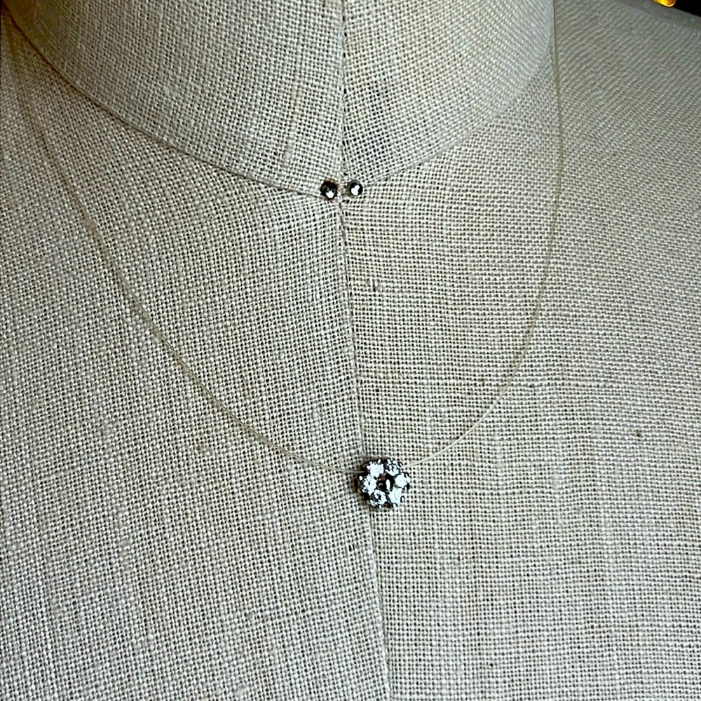 Pendant necklace tiny choker zirconia 925 silver plated
